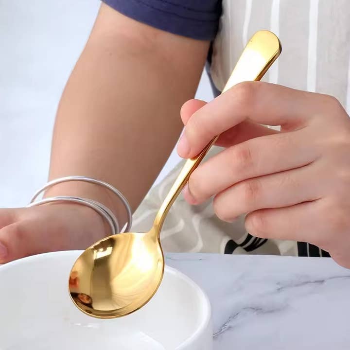 Cuchara redonda unicolor, 5 colores, postre, té, café para venta al por mayor de Sostraw & SmartThings