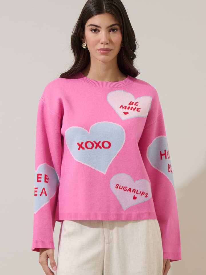 Valeny Candy Heart Sweater for wholesale by Sugarlips