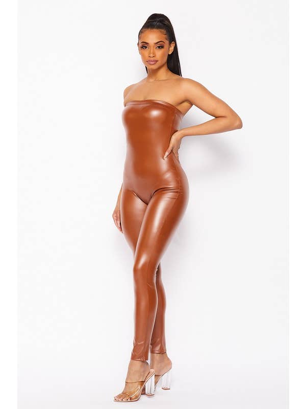 5besties inc - Vente Combinaison – femme - Combinaisons en simili cuir - 95 % polyester1