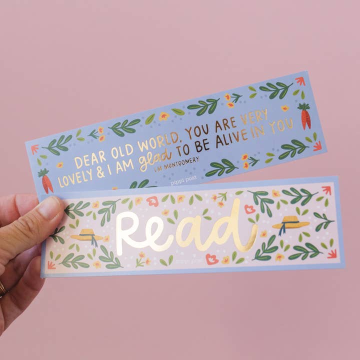 Pippi Post - Wholesale Bookmark - Read Anne of Green Gables Gold Foil Bookmark Set2