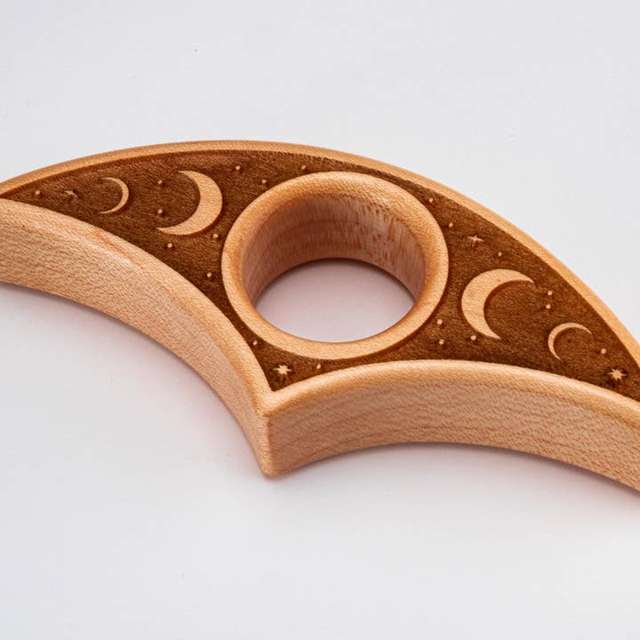 Woodland Woodworx - Wholesale Book Holder - Thumb Page Holder, "Moon Phase" Design, Maple Wood3