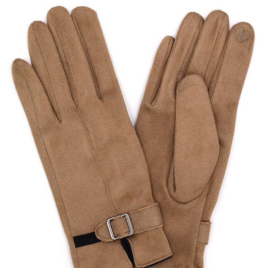 3AM BY H&D ACCESSORIES – wholesale Handskar - Dam –  Faux mocka Band Smart Touch-handskar1