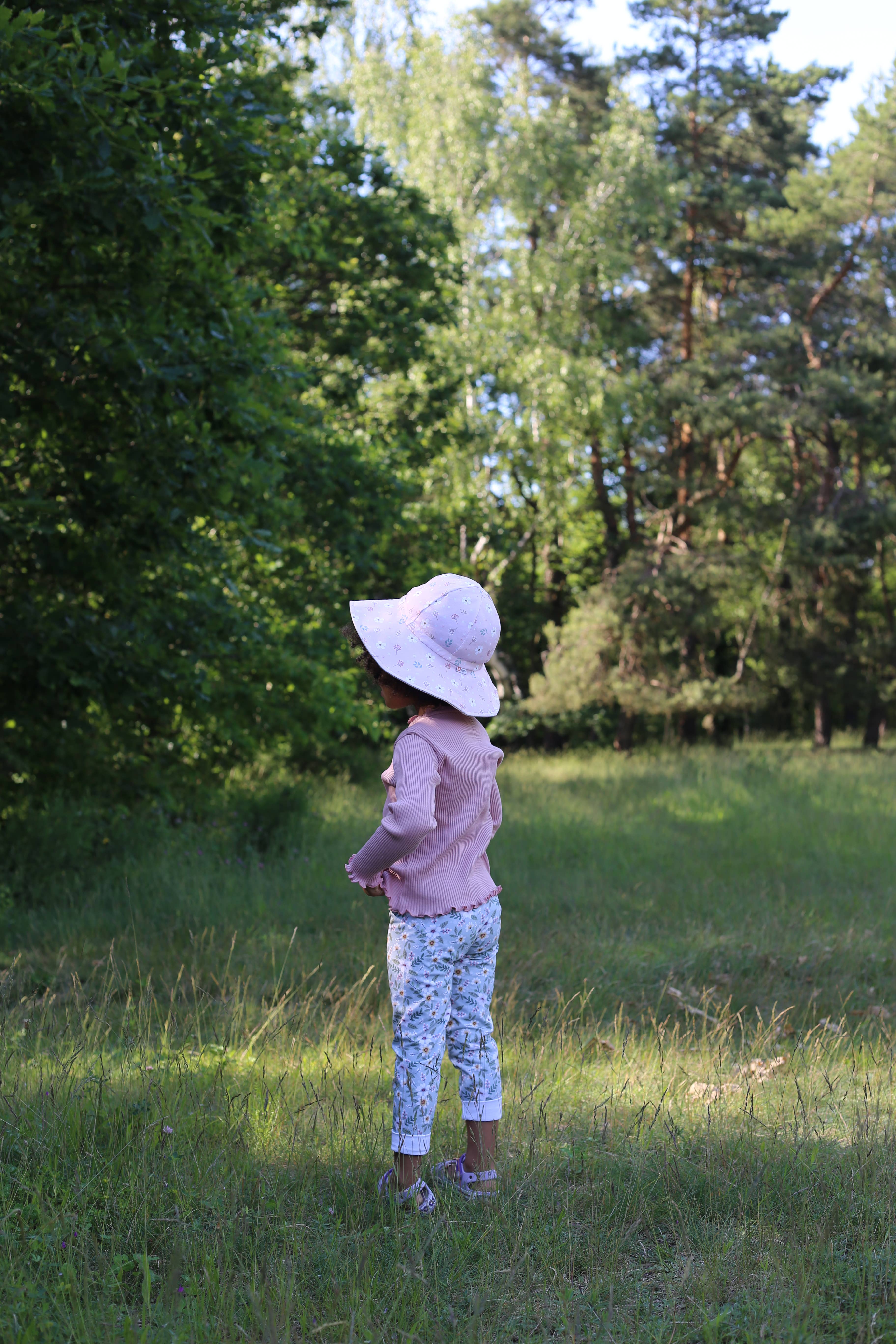 Jeggings "Anita" - cotton pink flowers pants for wholesale on Faire2