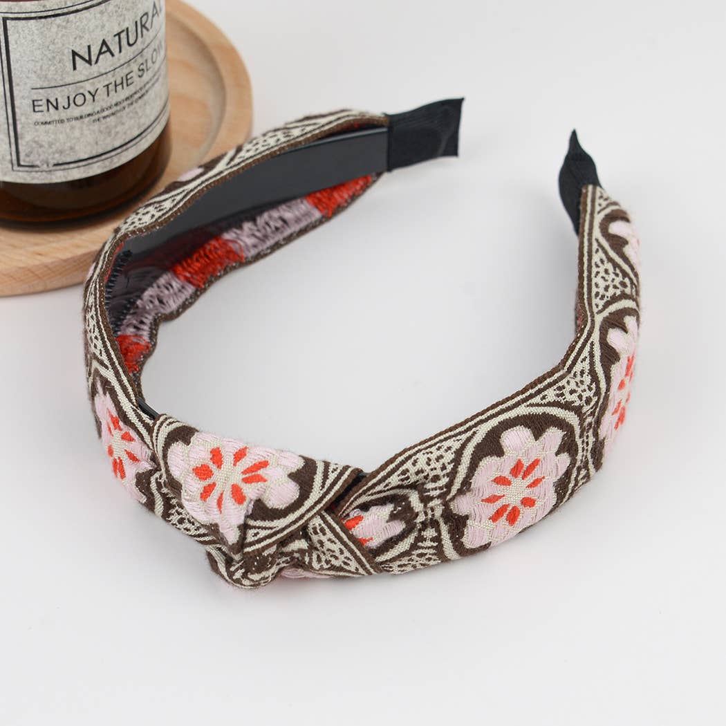 TheDivaSoap - Wholesale Fashion Headband - Women's - Boho Top Knot Embroidered Floral Headband4