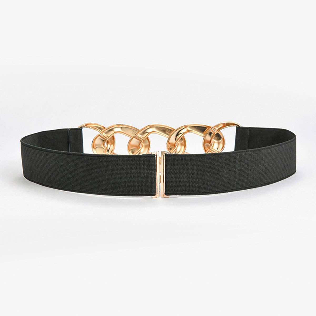 ACCITY - Wholesale Belt - Women's - SILVER,GOLD CHAIN BLACK STRETCH BELT_CWABE01911