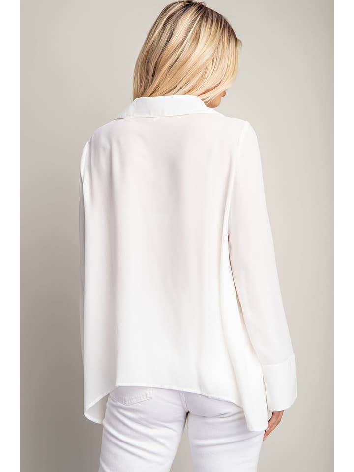 Glam - Wholesale Button Down Shirt - Women's - Sharkbite Button Up Blouse