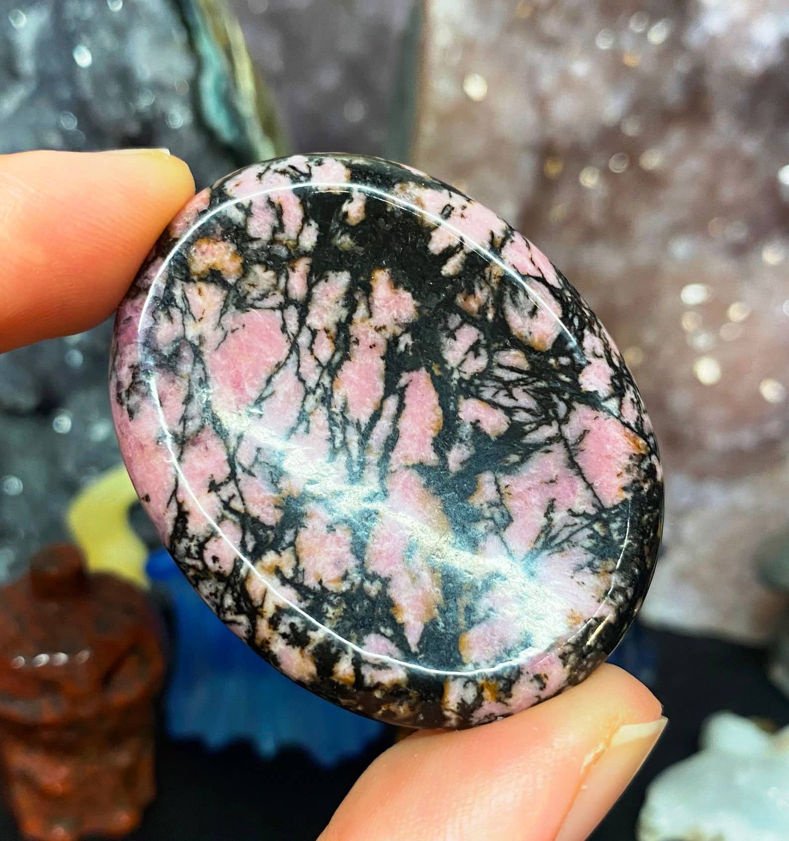 Elf Kendal Hippies – Pedra/cristal espiritual por atacado – Pedra de preocupação de cristal, pedra de polegar de cristal, gema calmante por Elf18