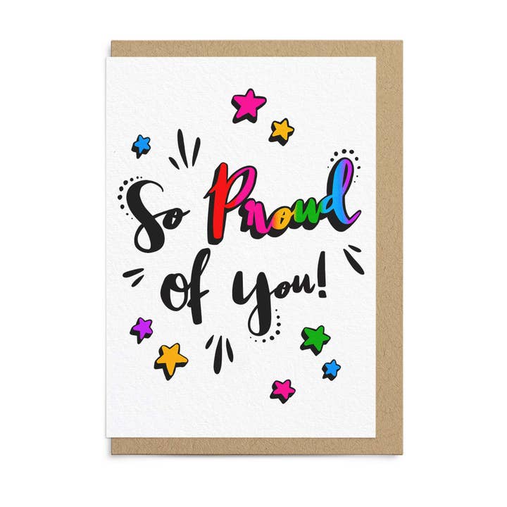 Cute Congratulations Card LGBTQ+ - So Proud Of You for wholesale by Sketchy Print Co