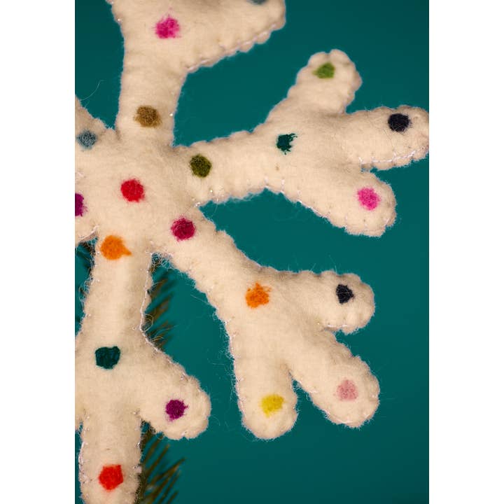 Namaste - Wholesale Tree Topper - Dotty Rainbow Snowflake Tree Topper1