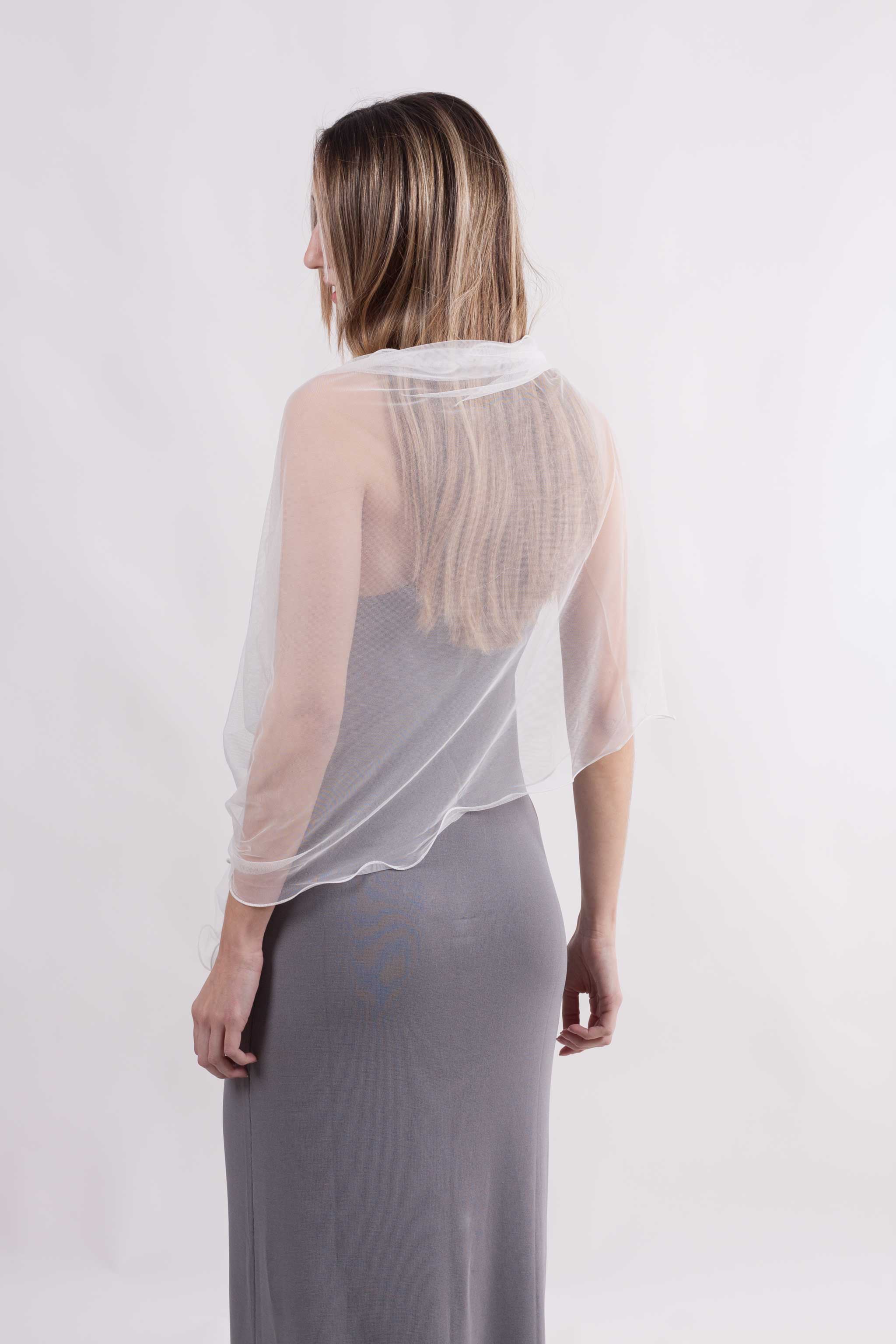 MR Complements - Vente Écharpe – femme - Châle en tulle grande taille aux bords ondulés75