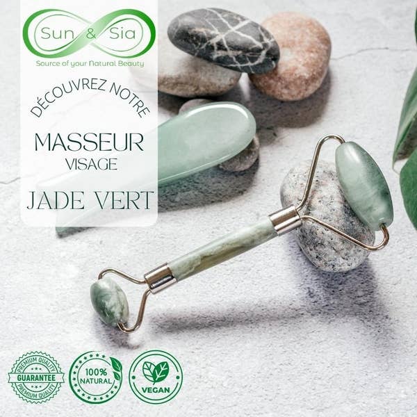 Zen'Arôme - Venta al por mayor Utensilio Gua Sha - Set de rodillo de masaje Gua Sha, Champi y Green Jade Stone4