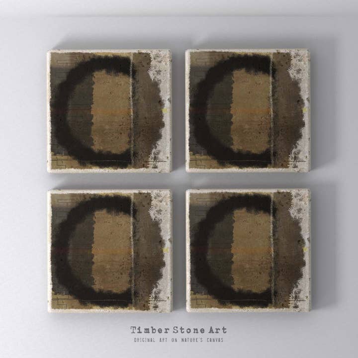 MAIN_ABS74_796 - Set Of 4 Natural Stone Coasters for wholesale by Timber Stone Art
