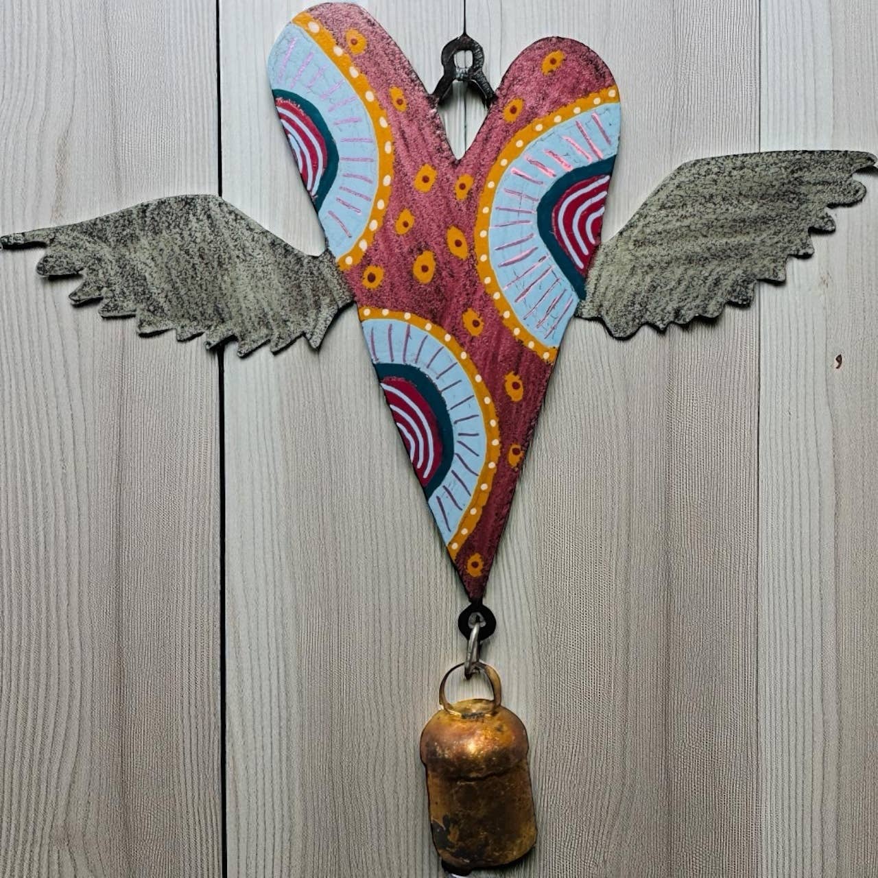 Whimsies – wholesale Wind chime – Heart Wind Chime cute bells garden metal gifts Hippie Teens1