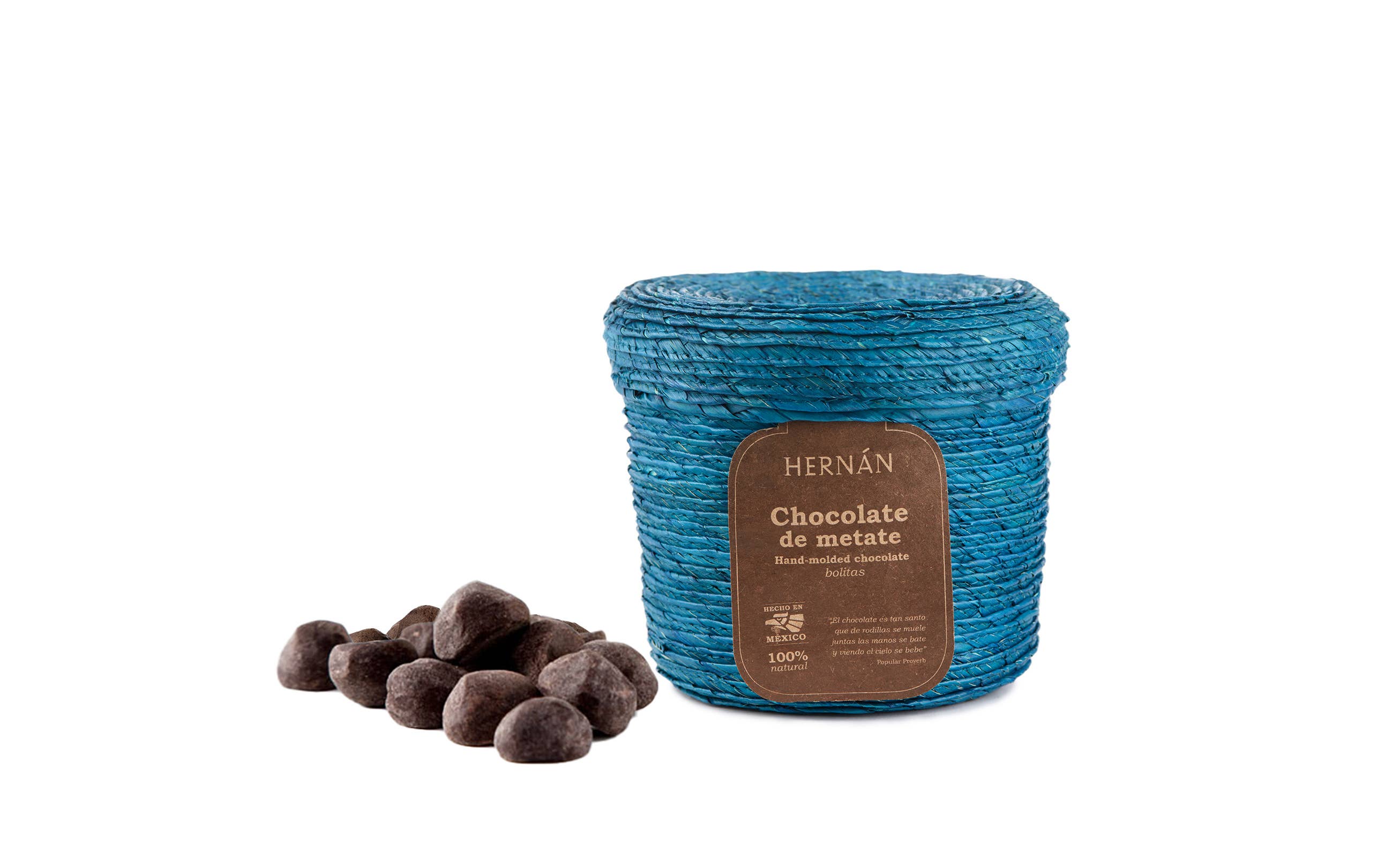  HERNÁN - Wholesale Chocolate - Cinnamon Mexican Chocolate Bolitas in Basket - 240g1