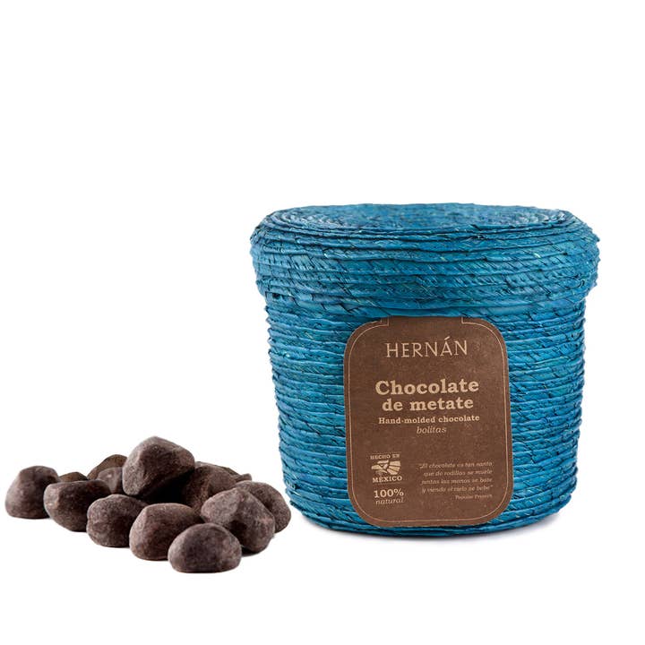 HERNÁN - Wholesale Chocolate - Cinnamon Mexican Chocolate Bolitas in Basket - 240g1