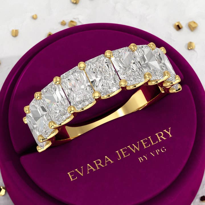 4.50 Carat Radiant Cut Diamond Statement Band for wholesale by Evara Jewelry