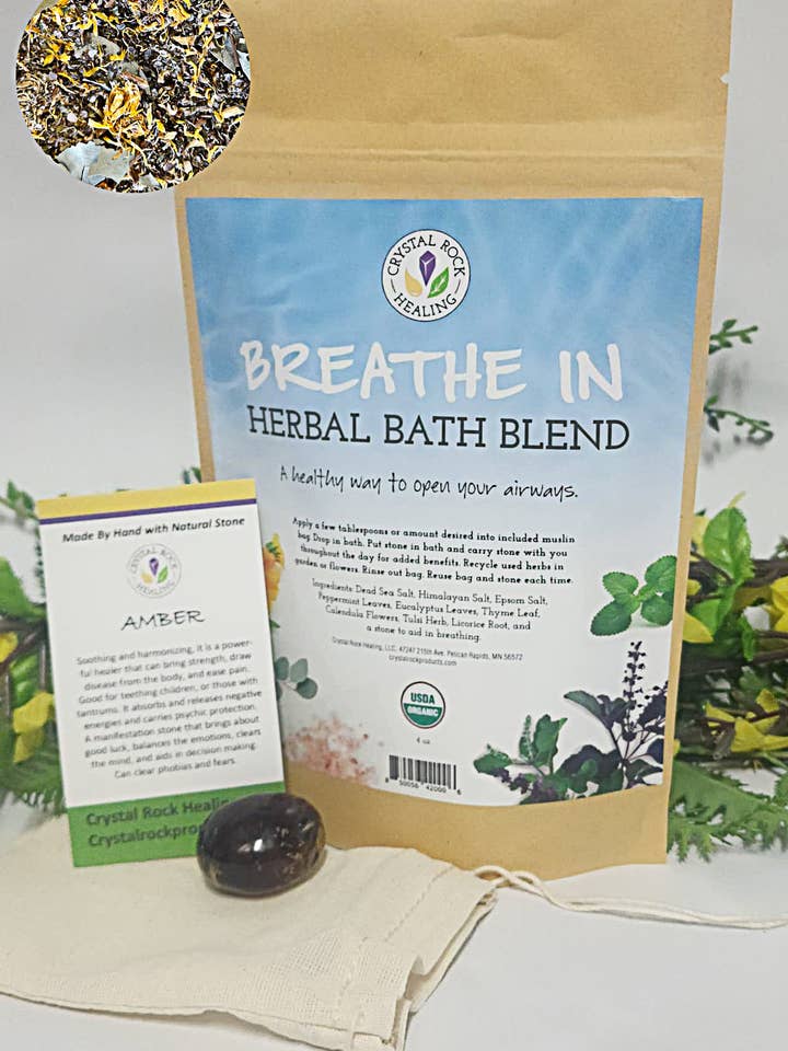 Bath Blend Organic- Breathe In for wholesale by Crystal Rock Healing, LLC
