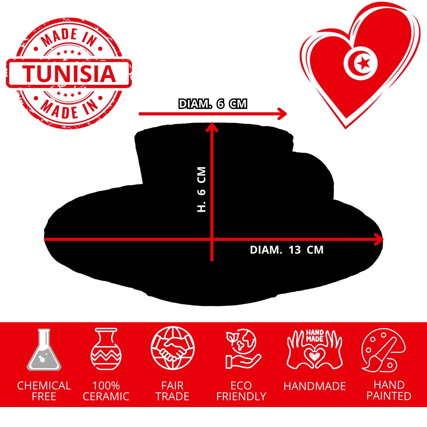 Etnico del Mondo – wholesale Coffee/tea cup – Pair of Handmade Tunisian Ceramic Coffee Cups #27