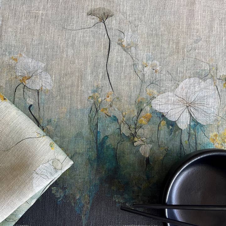 Suisse Maison de Lin - Wholesale Tea towel - Japanese Calligraphy Blossom Kitchen/Tea Towel4