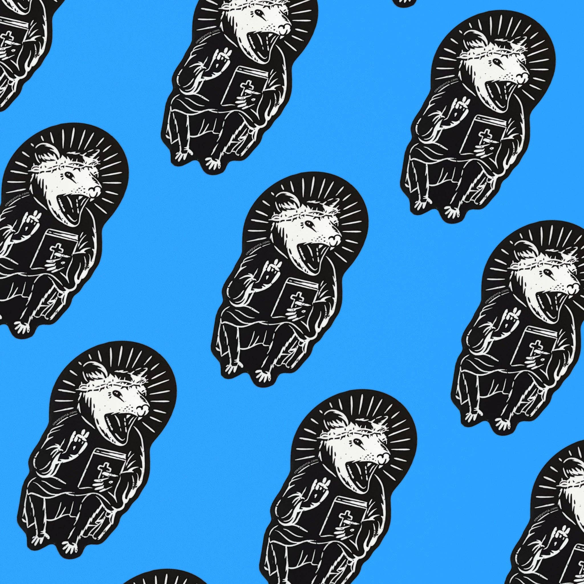 Creepy Orca Supply Company - Wholesale Sticker - Eat Trash Praise Jesus Die Cut Sticker2