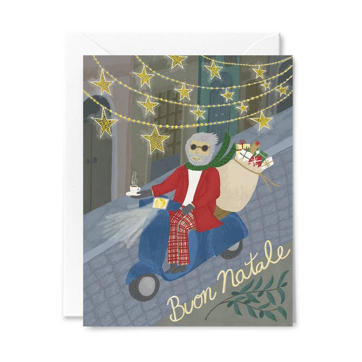 Courtney Beyer Design - Wholesale Christmas Card - Italian Santa Christmas Holiday Greeting Card