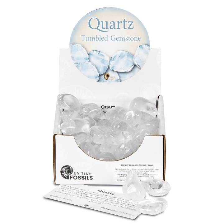 Large Quartz Tumbled Gemstones Pack for wholesale by British Fossils