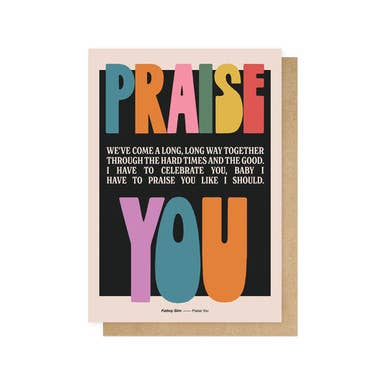 Praise Greetings Card for wholesale by East End Prints - Greetings Cards & Postcards