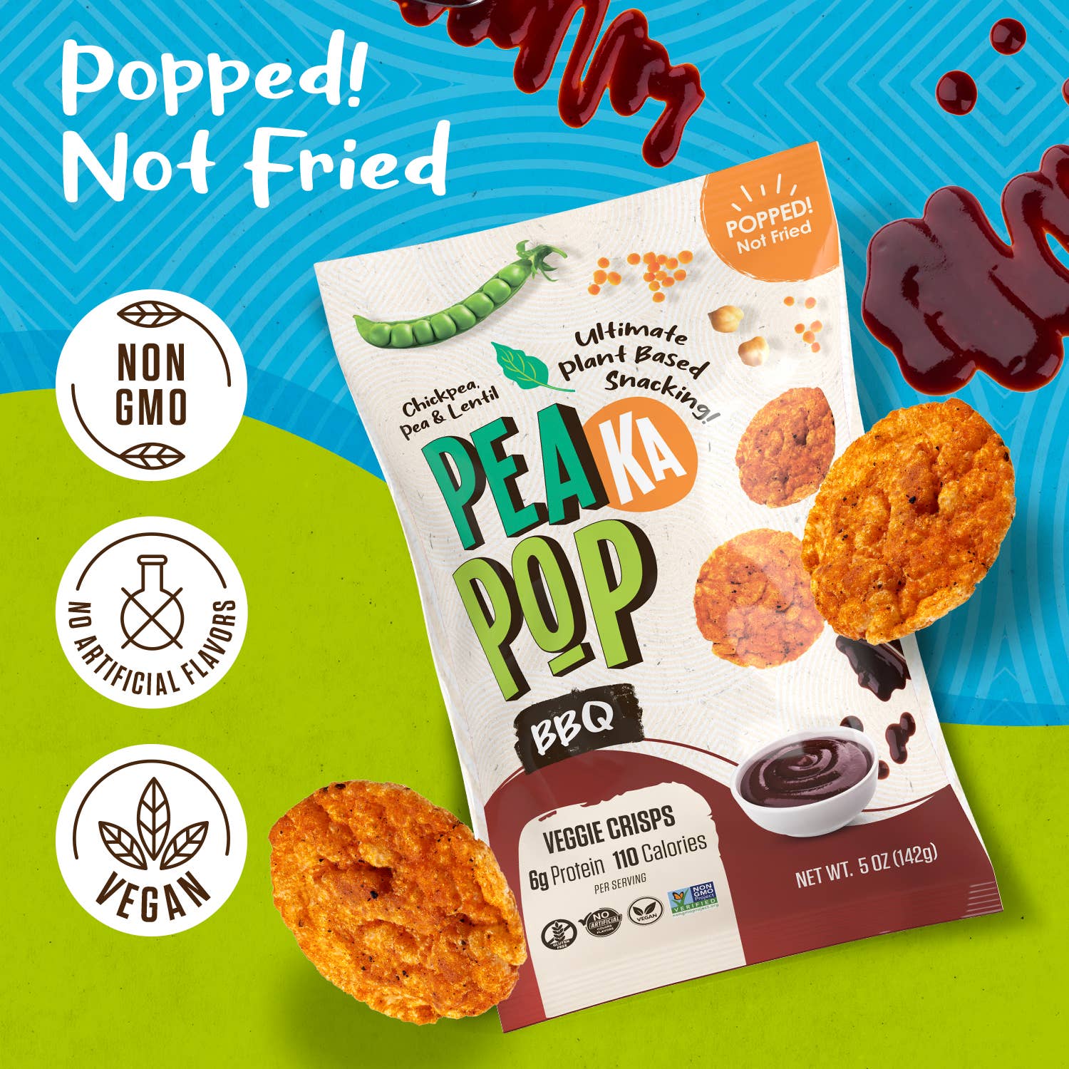 PeaKaPop - Wholesale Puffed Snack - PeaKaPop Veggie Crisps BBQ4
