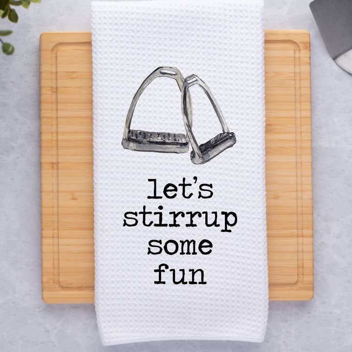 Stirrup Some Fun Funny Horse Towel, Funny Horse Gift for wholesale by Canary Road