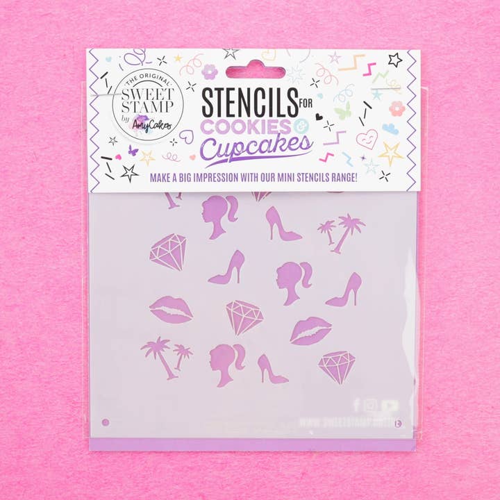 Mini kak- och cupcake-stenciler - Dockhus-stencil för wholesale av Sweet-Stamp