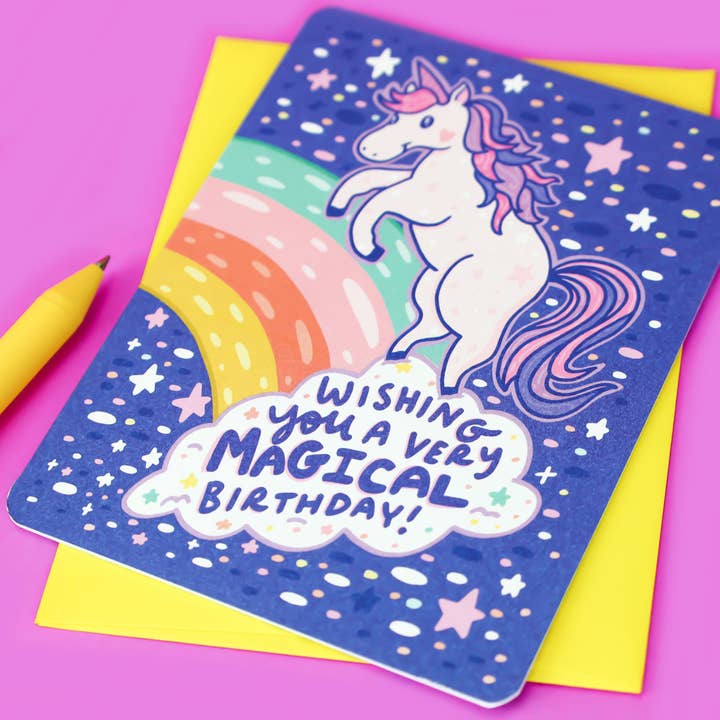 Turtle's Soup - Wholesale Birthday Card - Magical Unicorn Cat Cute Kids Birthday Card1