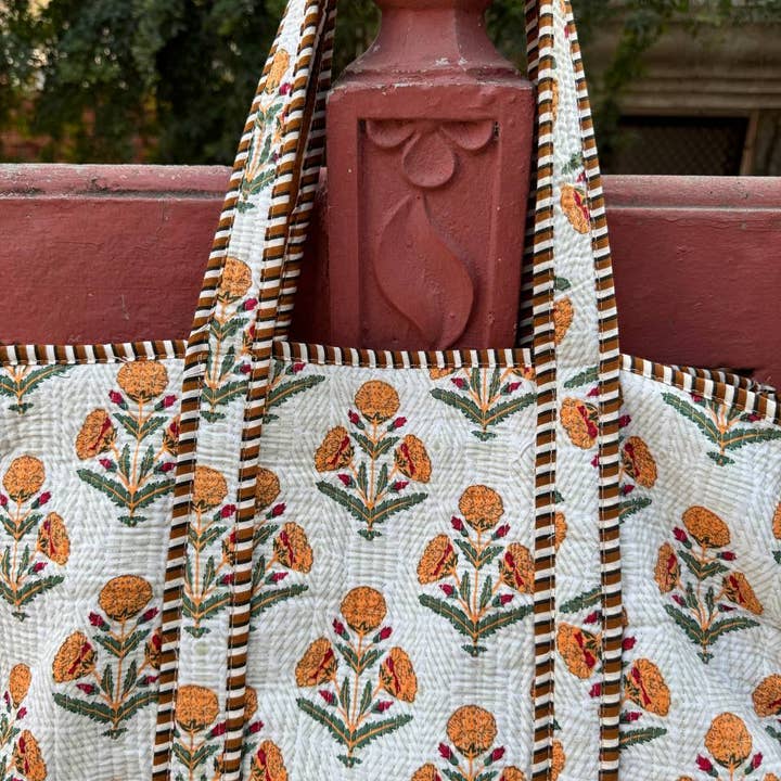 bhavnas boutique - Wholesale Tote bag – Women's - Party Wear Girls Bag Tote Bag Floral Printed Quilted Cotton 1