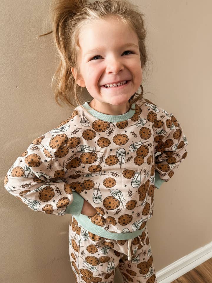 Milk & Cookies Cozy Bubble Sweatsuit for wholesale by Addie Joy company