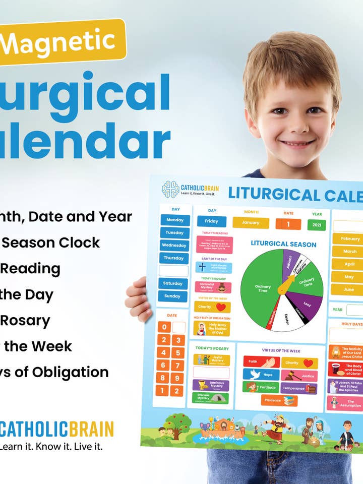 *Magnetic* Liturgical Calendar **CLEARANCE - MISSING MAGNET** for wholesale by CatholicBrain