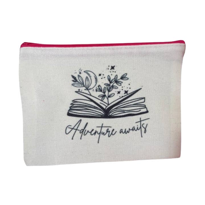 Adventure Awaits Mini Canvas Bag - 8x6 Inches | Book Lover's Essential for wholesale by Dirt Poor Designs