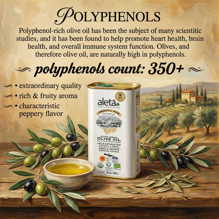 ELLORA FARMS - Wholesale Olive Oil - Aleta Organic Single Estate PDO Extra Virgin Olive Oil, 1 LT1