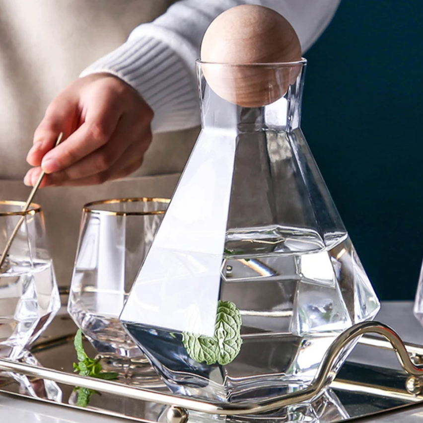 BRECK + FOX - Wholesale Drinking Glass/Cup - Diamond Drinkware 5-Piece Set9