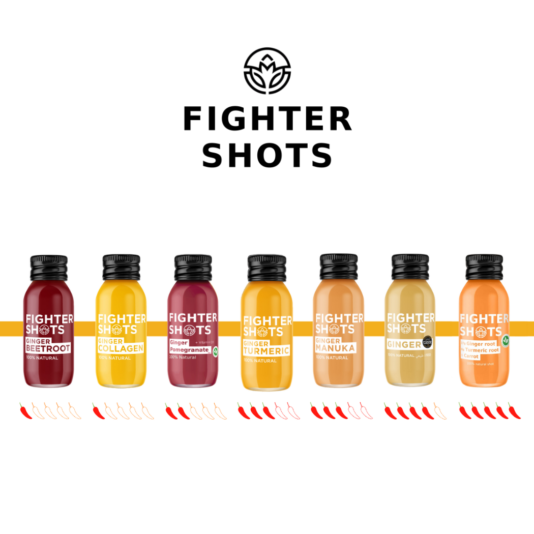 Fighter Shots - Wholesale Oral Supplement/Vitamin - Ginger + Marine Collagen 3,000mg welness shot 12x60ml5