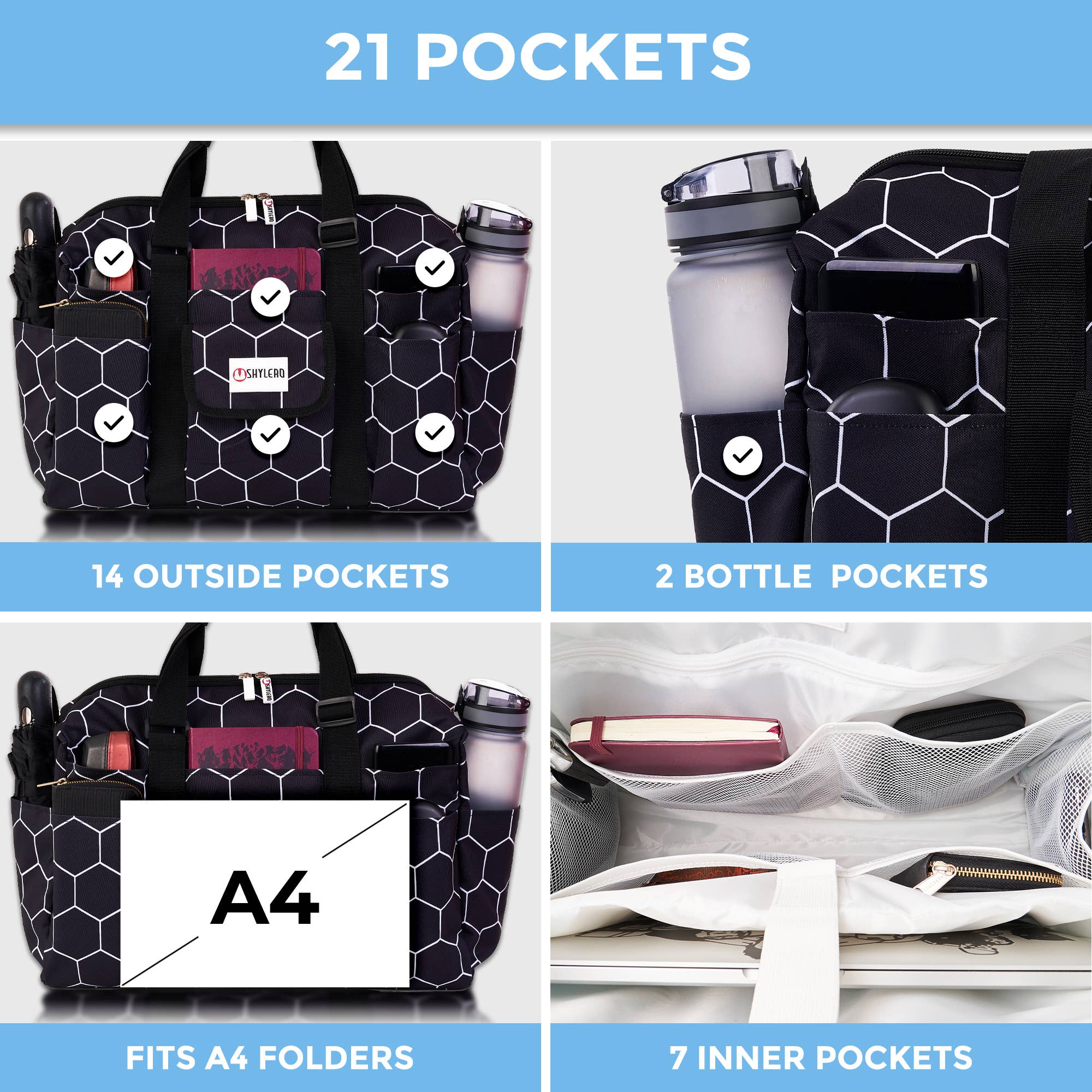 Nurse Bag and Utility Tote|Waterproof | Black Bee Hive for wholesale on Faire2