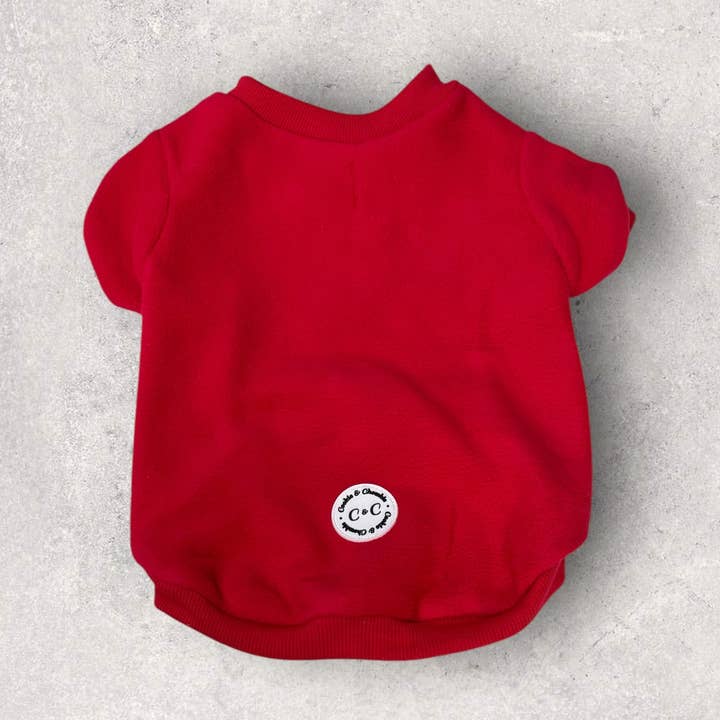 COZIES Fleece Sweatshirt - Red for wholesale by Cookie and Chewkie