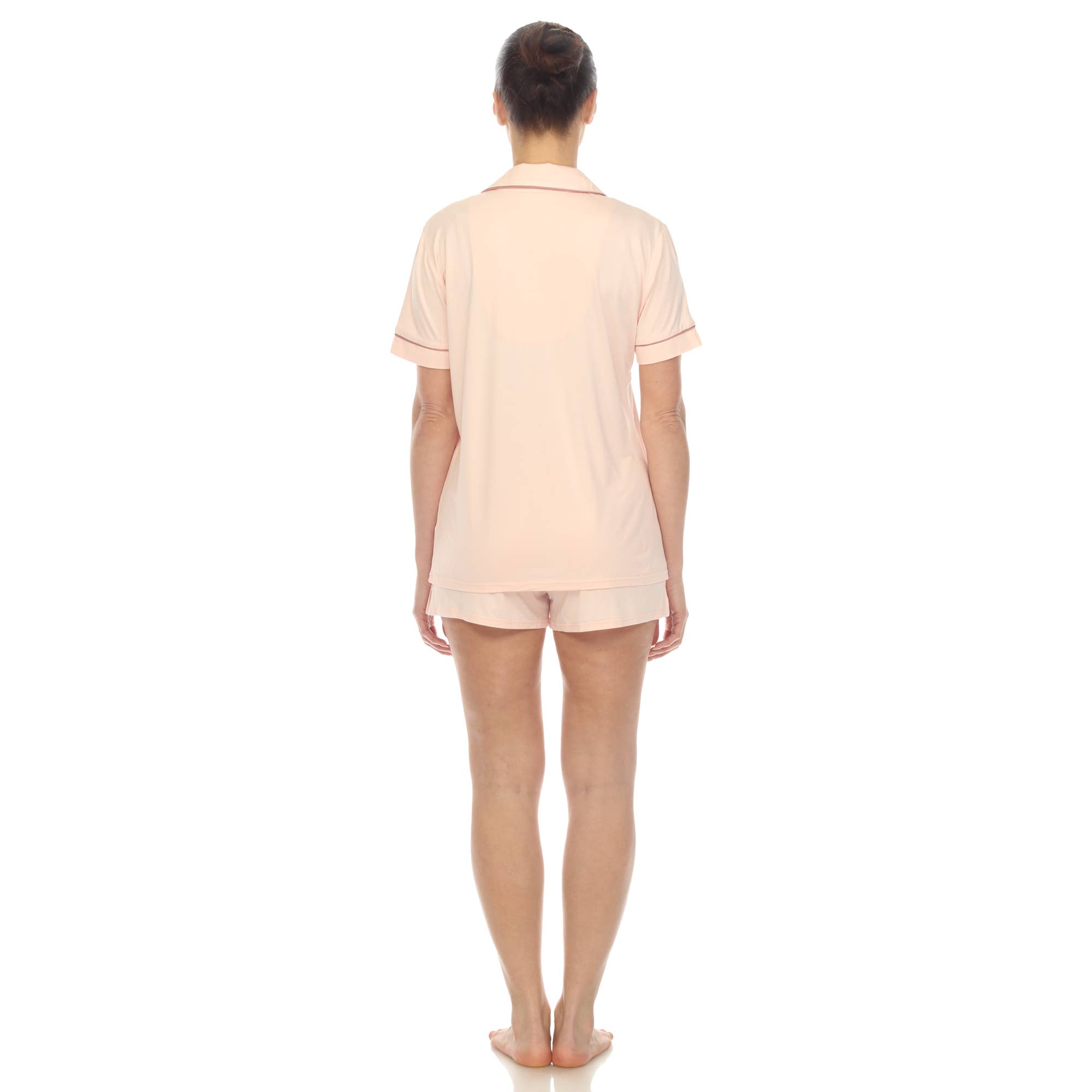 WHITE MARK - Vente Haut et bas de pyjama – femme - Ensemble de pyjama femme manches courtes en bambou17