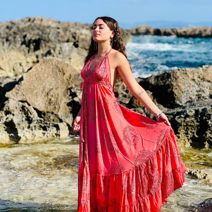 Promo pakket lange boheemse jurken voor wholesale door Arena Formentera