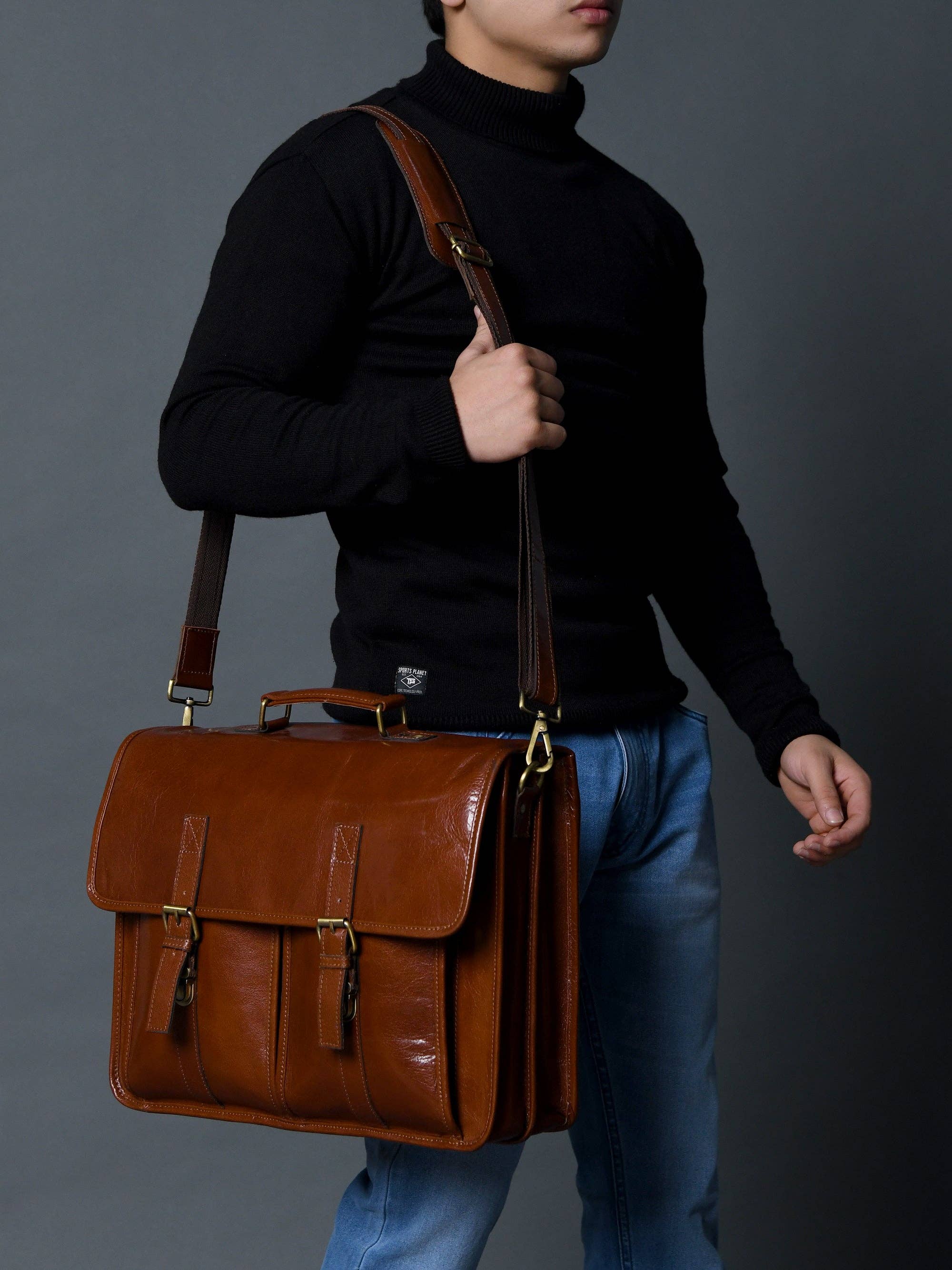 Classy Leather Bags – wholesale Briefcase – Unisex – The Architect Brown Executive2