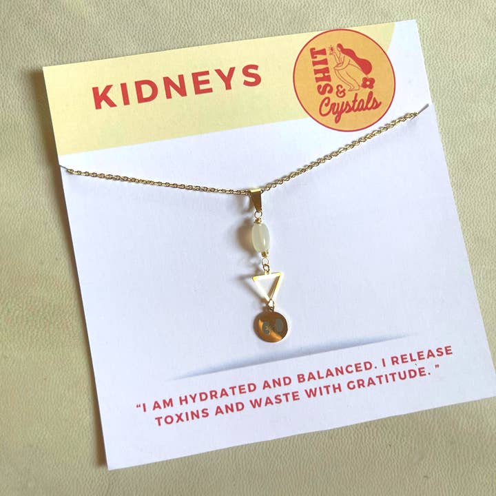 Colar Triângulo Renal e Charme + Pedra Preciosa por atacado de Shit & Crystals