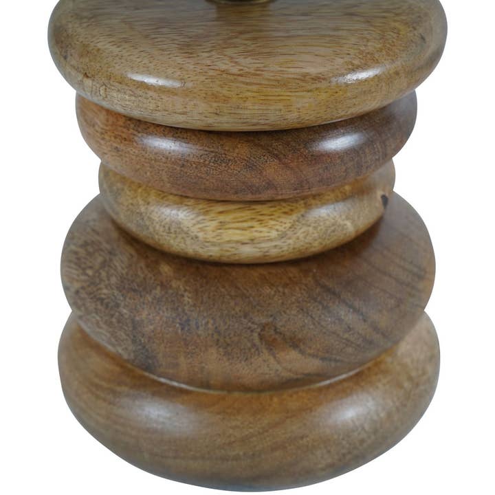 Natural Leon Solid Wood Table Lamp with Silk Jute Shade SmallBrass and Agate Lamp Base - (Not available in USA) for wholesale on Faire2