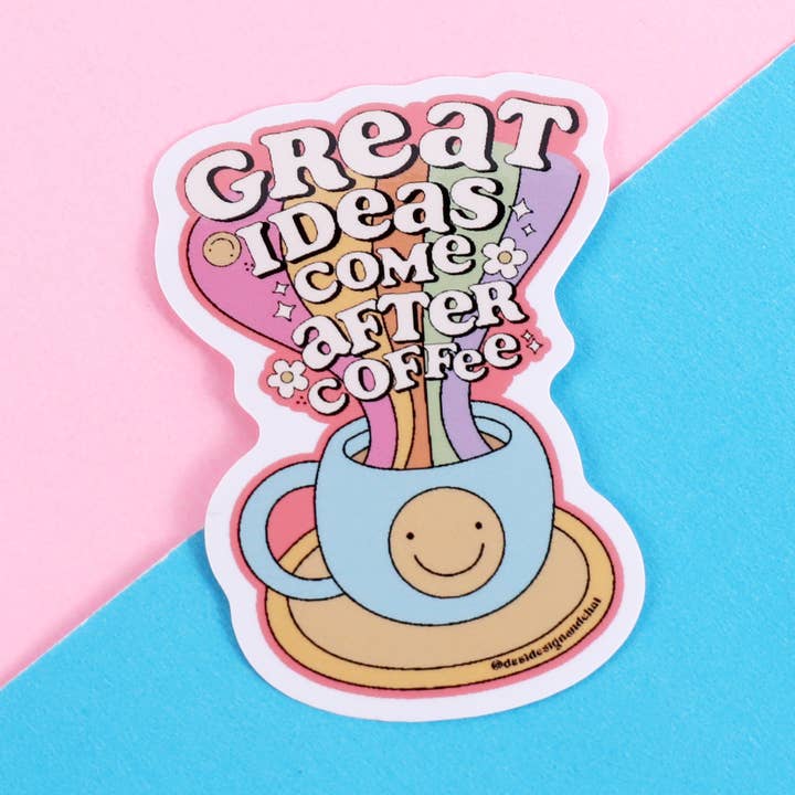 Le grandi idee arrivano dopo l'adesivo in vinile per il caffè per la vendita all'ingrosso da parte di Desi design and chai