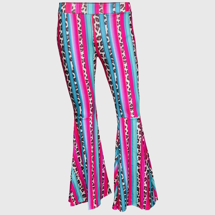 ILTEX Apparel - Wholesale Pants - Women's - Serape Cheetah Bell Bottom Pants - Adult