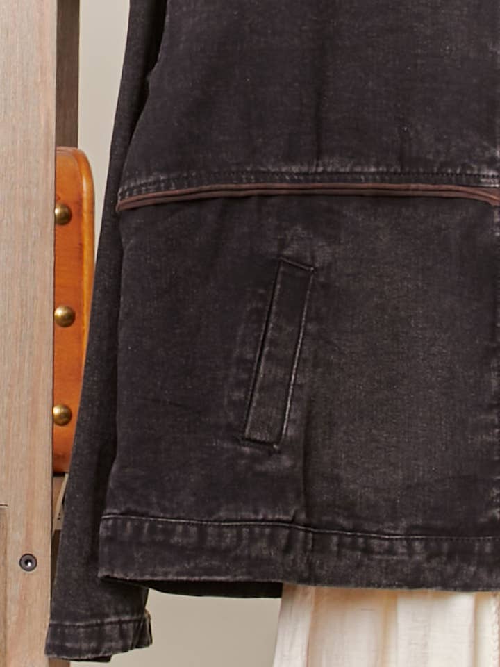 Mello. - Wholesale Shirt Jacket/Shacket - Women's - Mandarin Collar Denim Jacket3