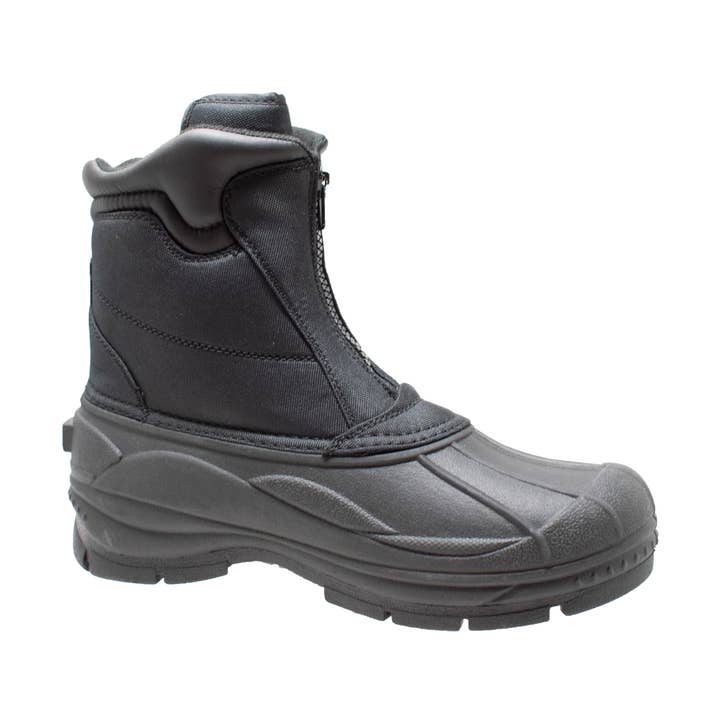 AdTec - Wholesale Boots - Men's - Mens Black Durable Nylon Winter Boots Zipper