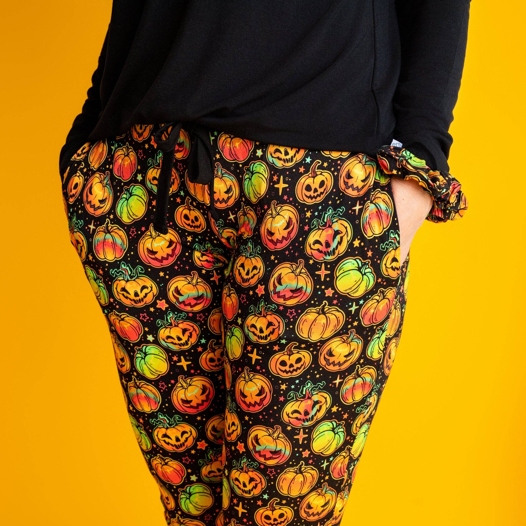 Little Popp Crew - Wholesale Sleepwear Bottom - Women's - Halloween | Spooky Pumpkins | Women's Bamboo Jogger Pajama Pants1